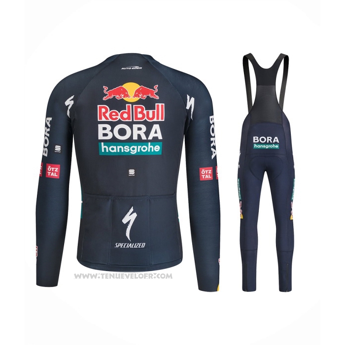 2024 Maillot Cyclisme Bora-Hansgrone Bleu Manches Longues Et Cuissard